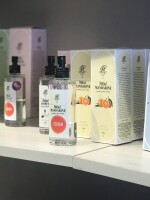 A display of Turkey's popular Rebul colognes in Istanbul. Cologne is in high demand because its 80% alcohol content helps it double as a disinfectant in the Turkish tradition of splashing hands when arriving at or leaving someone's home, a restaurant or elsewhere.