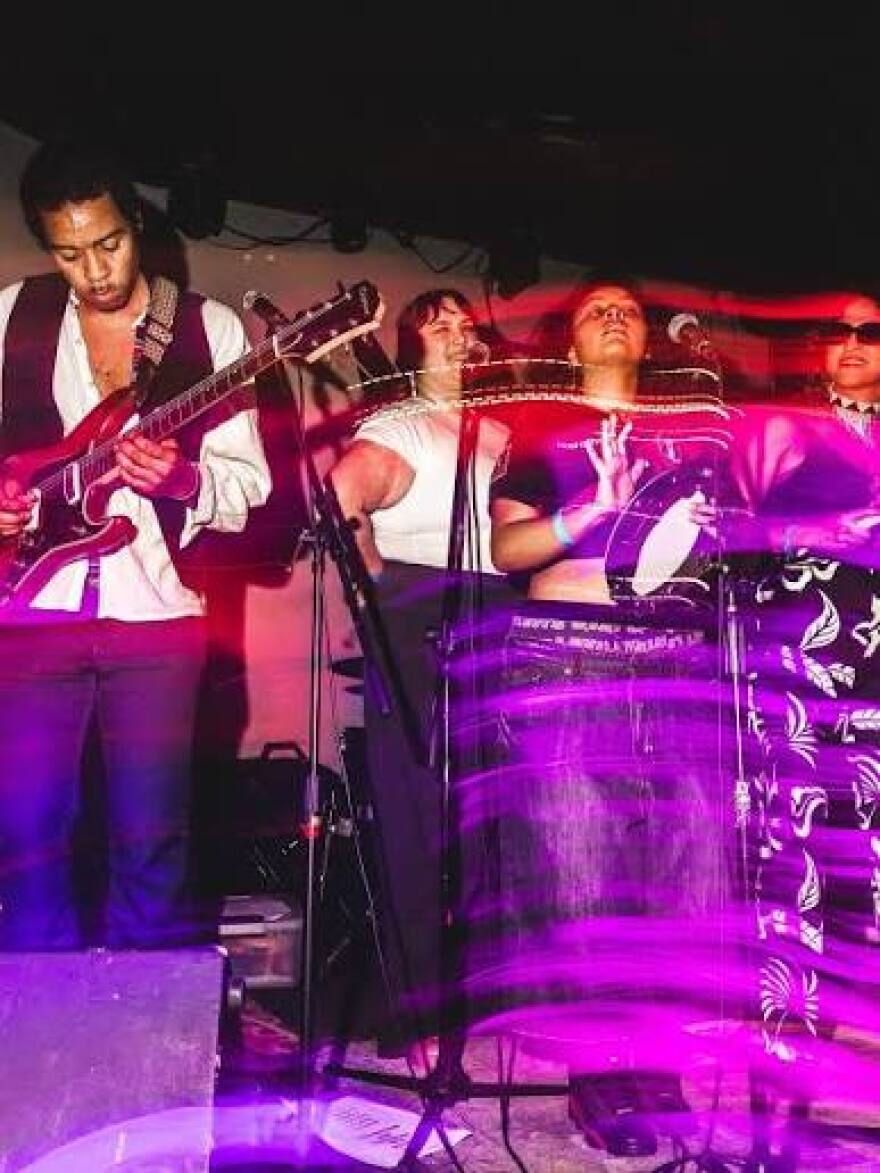 Miami-based 9-piece band Cumbiamba, who performs psychedelic Peruvian Cumbia music.
