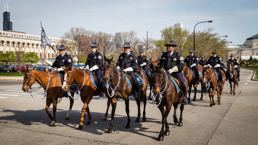 Chicago mounted police officers