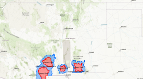 Map of infected zones in southern New Mexico