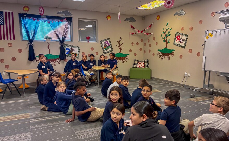 The leadership class watches on as Superintendent Horne commences his DVA tour.
