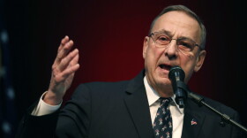 Gov. Paul LePage speaks at the Republican Convention, Saturday, May 5, 2018, in Augusta, Maine. 