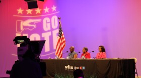 Candidates for Tallahassee City Commission Seat 5 prepare for the candidate forum hosted by the Capitol Region News Collaborative and the League of Women Voters of Tallahassee.