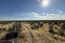 Dried sagebrush and grasses sweep across an open desert