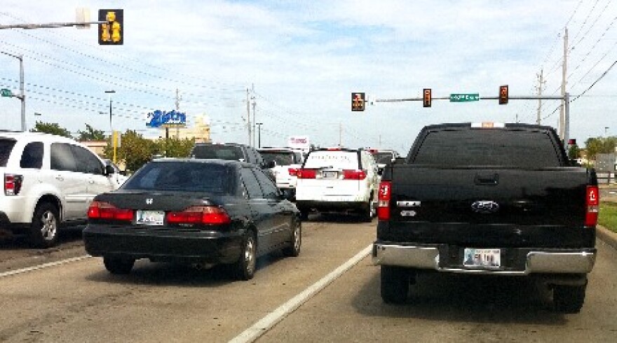 Traffic is heavy Saturday in Tulsa along 71st Street.