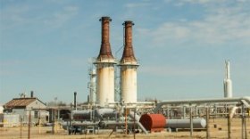 A natural gas compressor plant in northwestern Oklahoma.