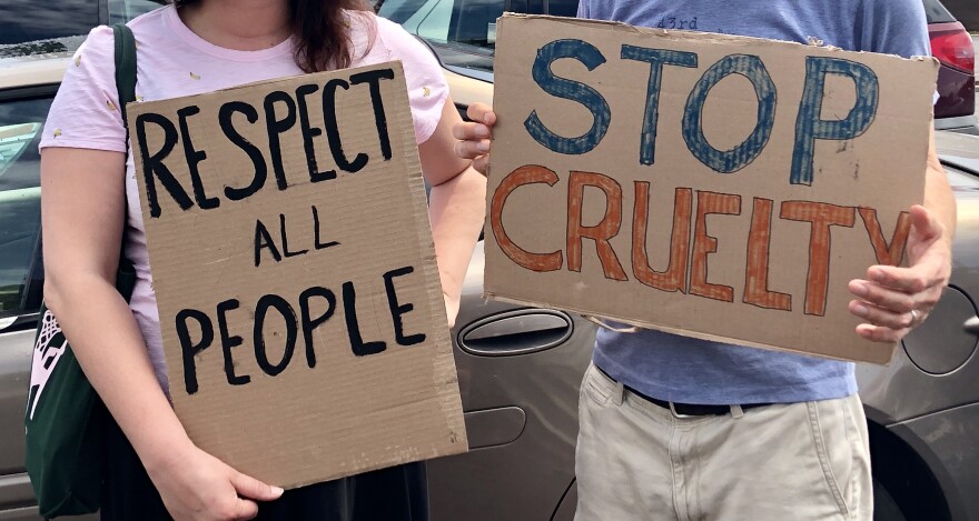 Protesters gathered in Ypsilanti to call for Congressional action on immigrant detention practices