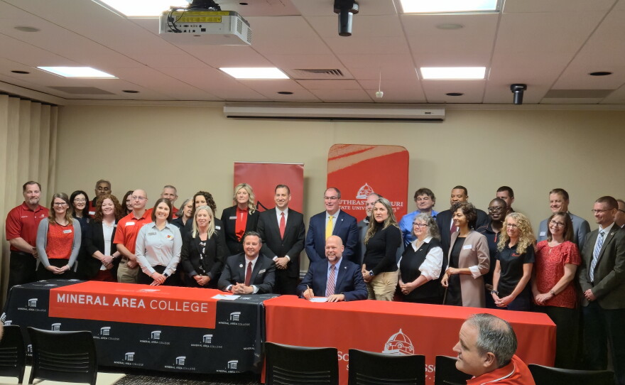 Mineral Area College and Southeast Missouri State University sign a Partnership Agreement giving students more access to educational and support services.