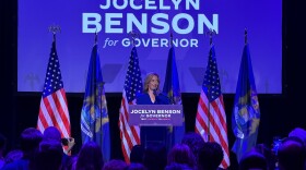 Michigan Secretary of State Jocelyn Benson celebrates her victory in the Democratic gubernatorial primary on August 4, 2026.
