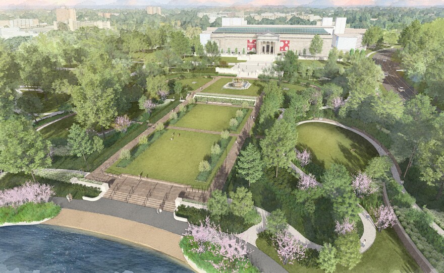 Renderings of the Fine Arts Garden restoration