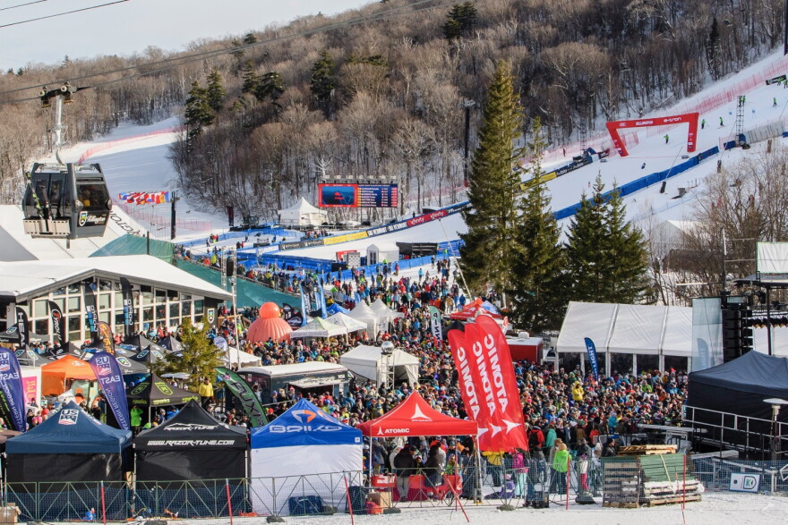 A view of the women's World Cup skiing event at Killington this weekend.