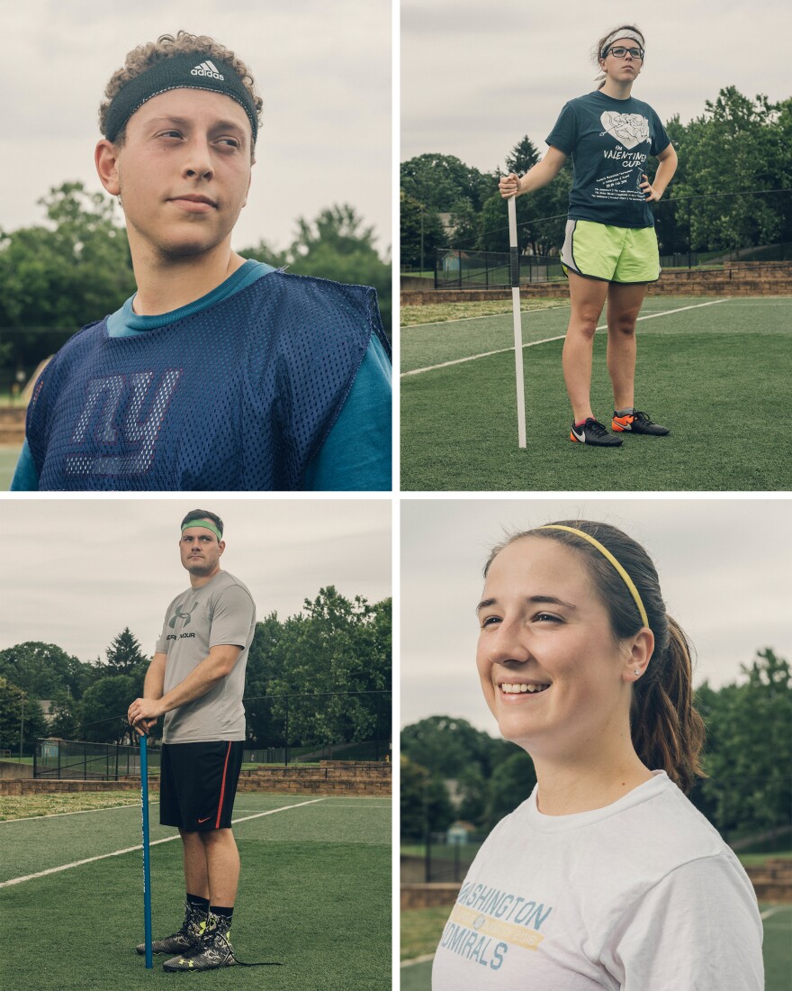The Washington Admirals roster for this season includes Cody Nardone (clockwise from top left), Julia Rankin, Paige Bellamy and Patrick Rardin, who also serves as head coach.
