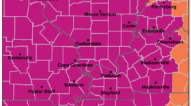 Almost the entire Tri-State (in purple on map) is under an Extreme Heat Warning, Monday, July 27, 2026
