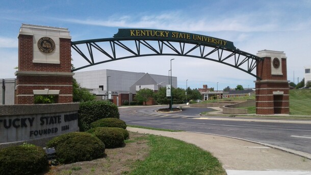 The arch over an entrance into Kentucky State University
