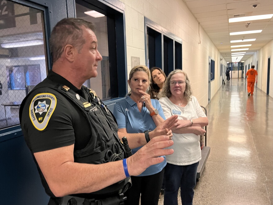 Capt. Brandon Smart leads a tour through the Yellowstone County Detention Facility.