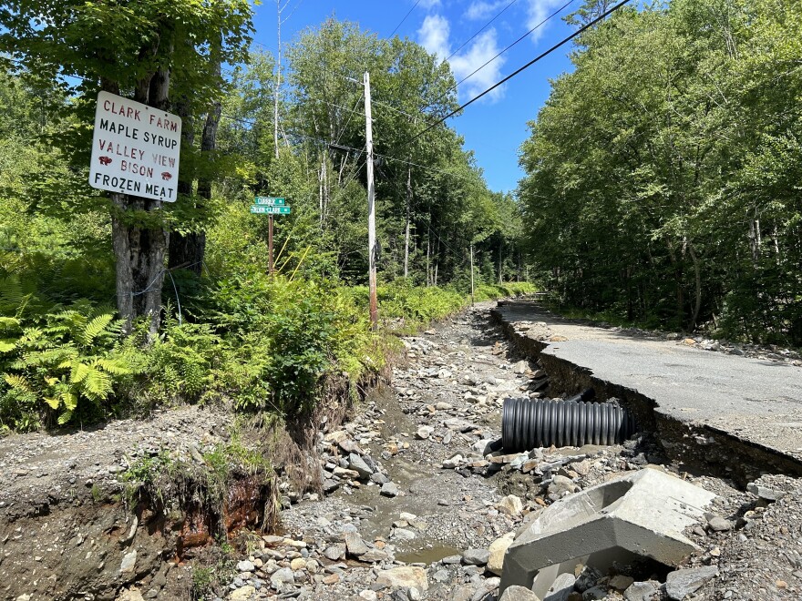 A view of Crane Brook Road after July's floods