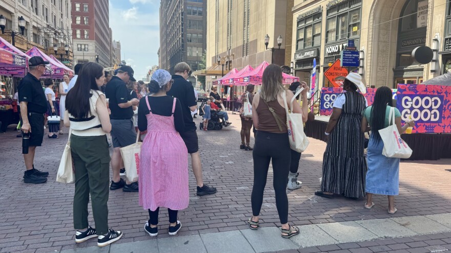 Partnership for a Healthier America announced grants to help eight local organizations distribute fresh food at an event on Monument Circle Wednesday, June 25, 2025.
