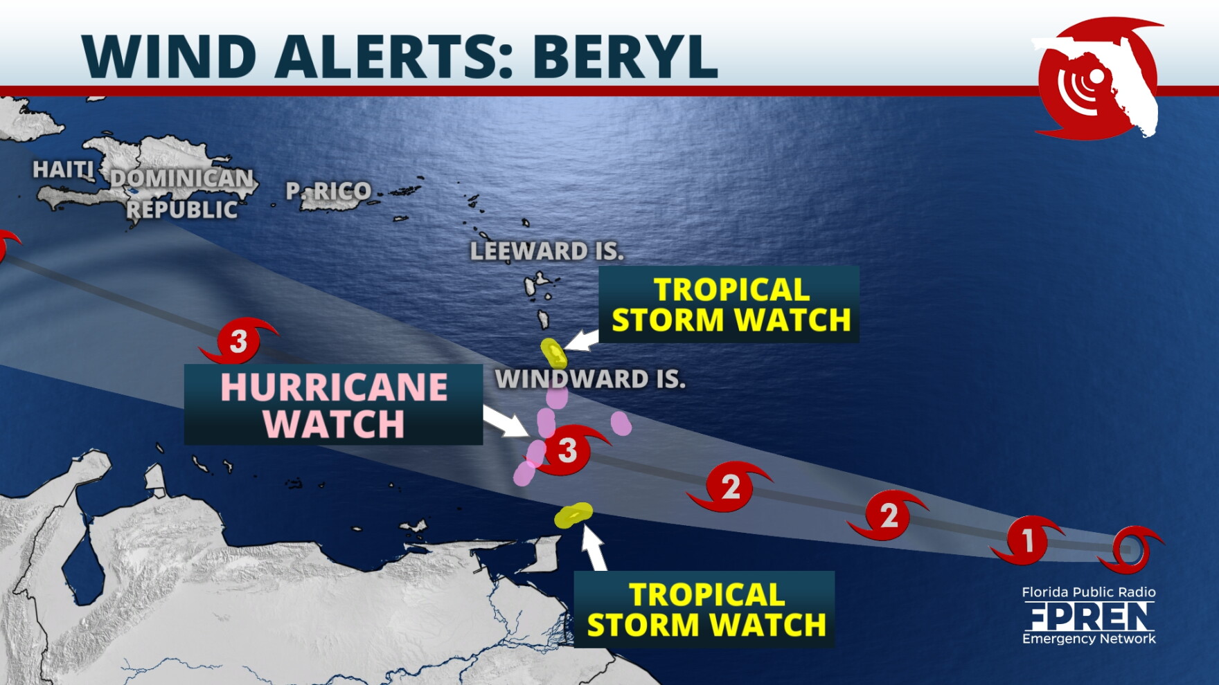 Beryl forecasted to become major hurricane before impacting Windward ...