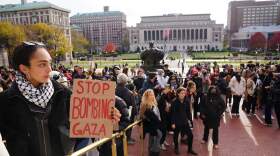 Demonstrators rally at a "All out for Gaza" protest at Columbia University in New York City on Nov. 15, 2023. (Bryan R. Smith/AFP via Getty Images)