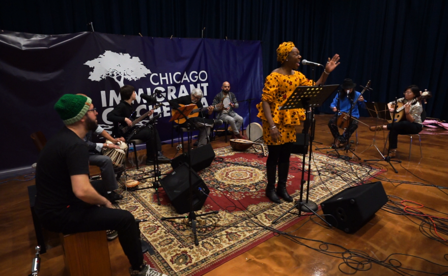 Chicago Immigrant Orchestra performing live in WNIJ's Studio A