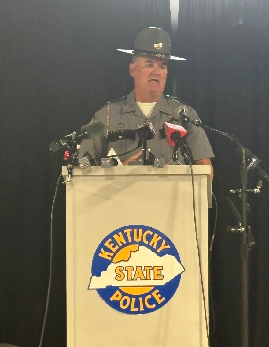 KSP Commissioner Phillip Burnett addressed the media following the shooting death of Trooper Hayden Phillips.