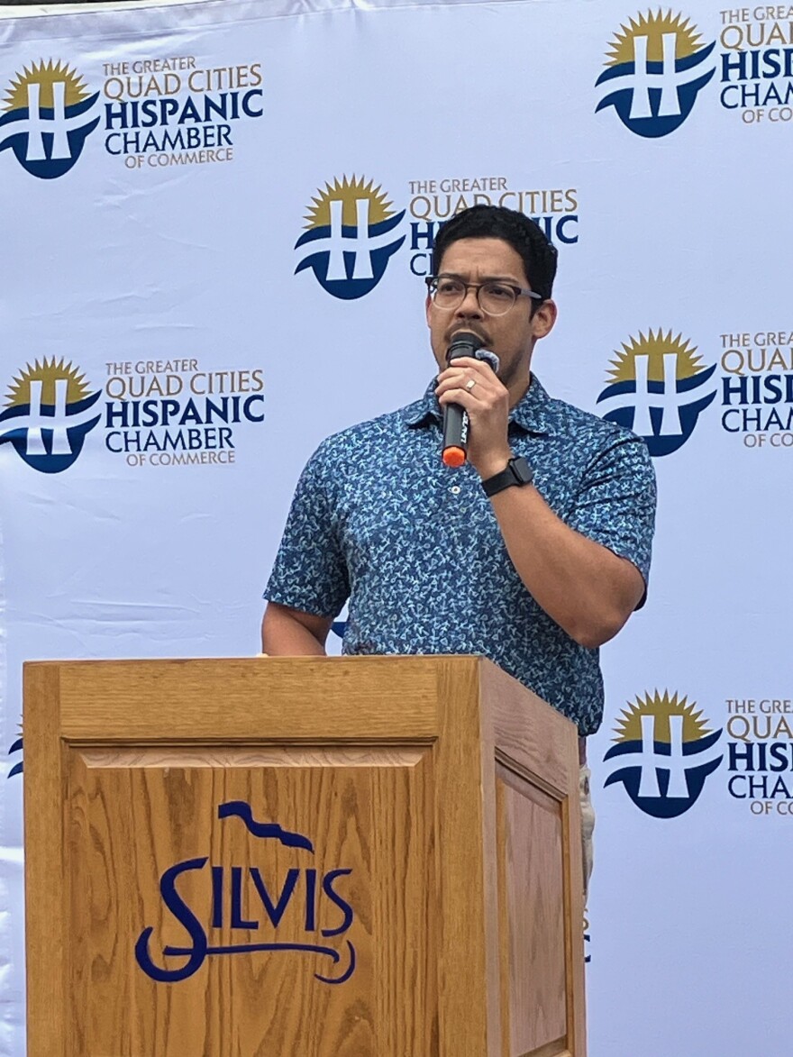 GQCHCC board chairman Luis Cruz spoke at Friday's event, May 22, 2026.