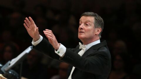 The British conductor, harpsichordist and organist Harry Bicket.
