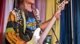 Bass player Vitaly Prismototrov at the JetLAG Festival. This was not Prismotrov's first visit to the U.S. In 2008 he performed with Dolly Parton's band in Tennessee.