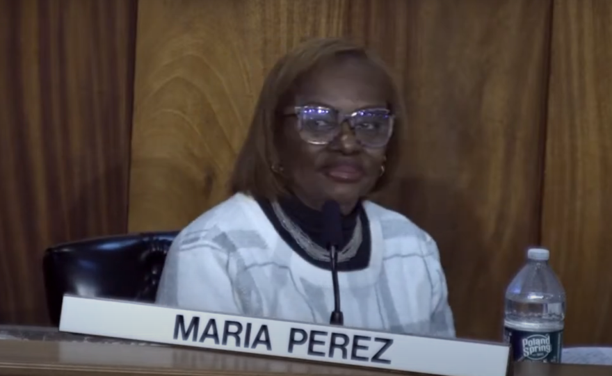 FILE - Springfield Ward 1 City Councilor Maria Perez, taking part in a Feb. 10, 2025 city council meeting. The New North Citizens' Council announced Saturday, July 26, 2025, that Perez, a longtime member of the organization, had been terminated following a "thorough internal review." Saturday's announcement did not specify what the internal review found, while noting the NNCC "strongly condemns the embezzlement of federal funds and the misuse of 501(c)(3) resources for political purposes."