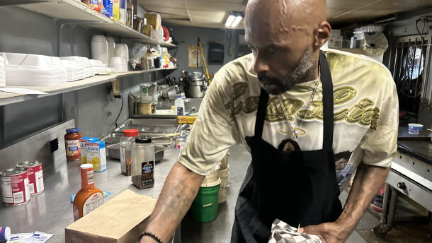 Eddie Scover is cooking fires 