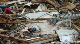Only the bathroom floor is left of this Joplin home