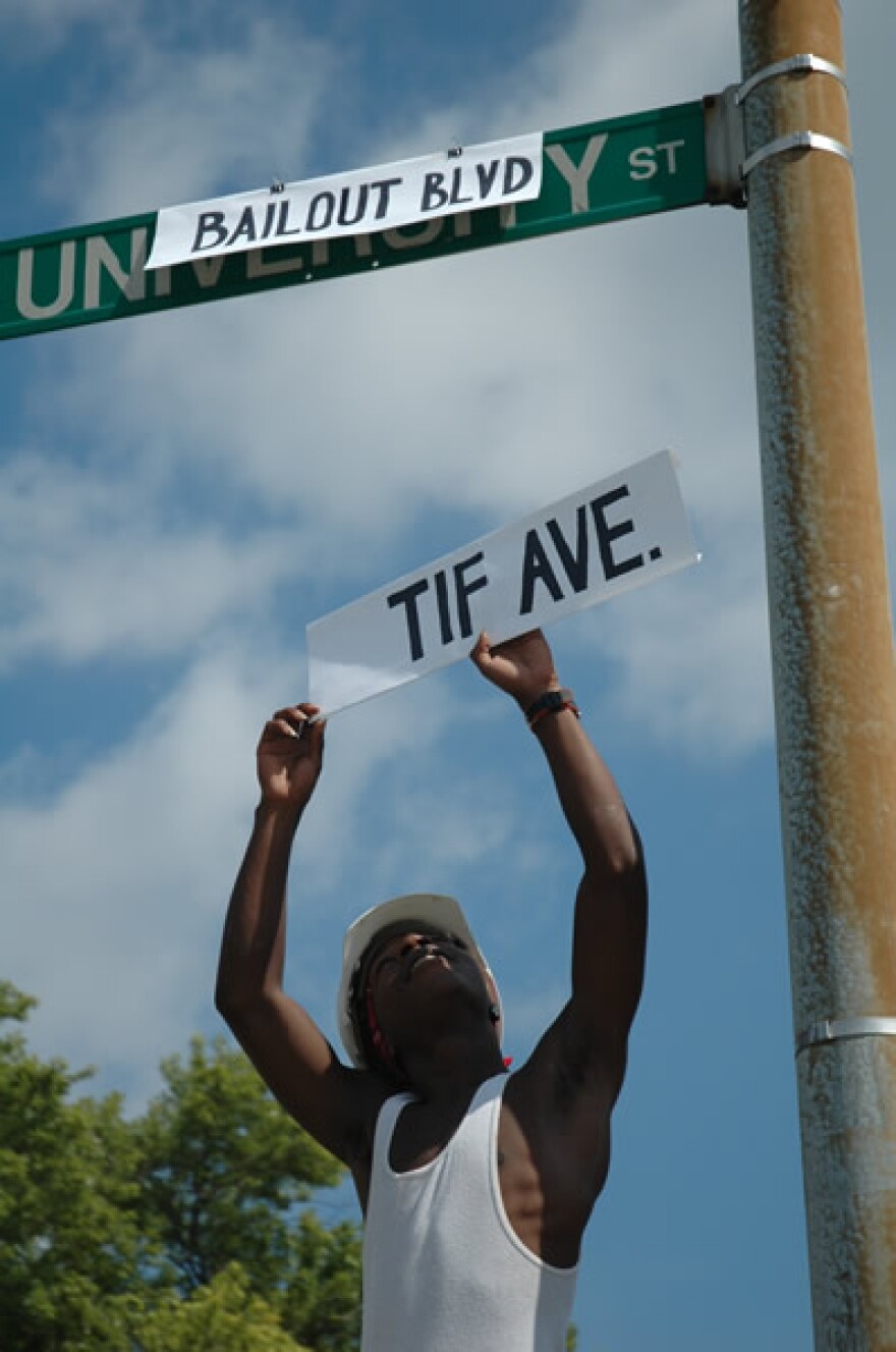 Eric Little, 20, grew up in the proposed redevelopment zone. He was part of a protest against Paul McKee's request for nearly $400 million in tax-increment financing.