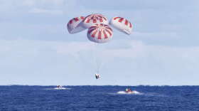 SpaceX's Crew Dragon capsule returns to Earth safely after a brief stay at the International Space Station. Photo: NASA