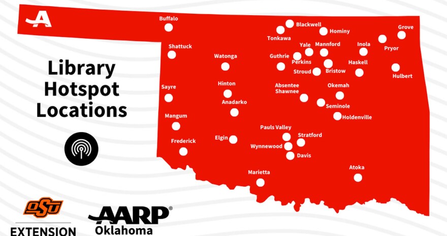 A statewide map of the Library Hotspot Program.