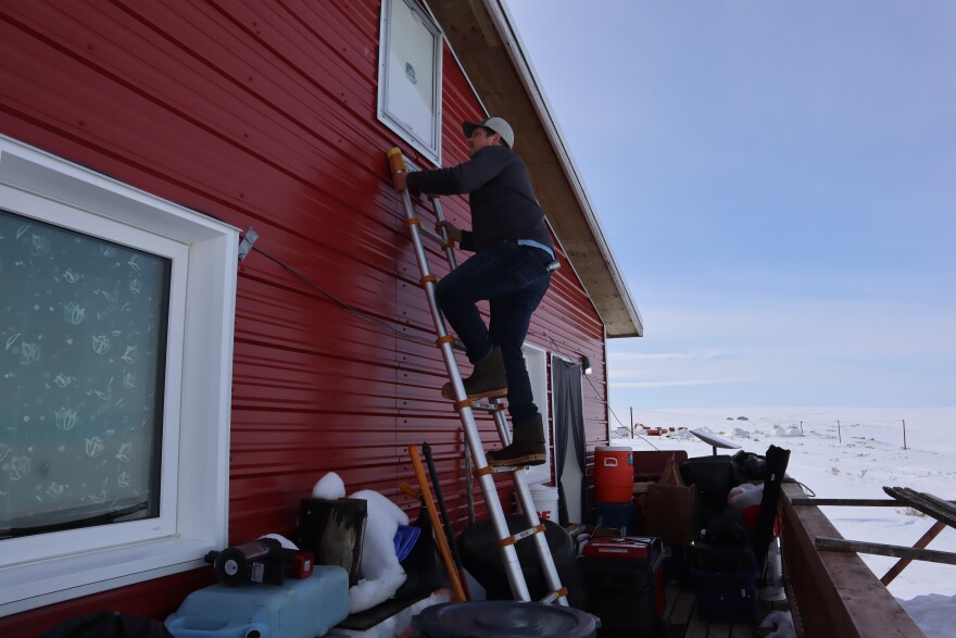 Emmett Leffel is a housing inspector and energy rater with 15 years of experience in cold climate building design. He was hired by KYUK to evaluate new housing construction in Mertarvik.