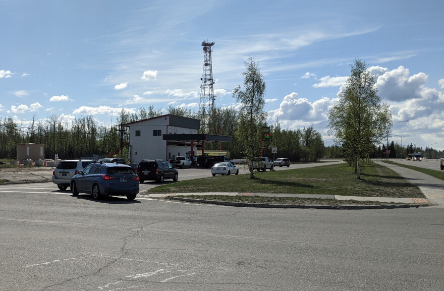 The backup of motorists waiting to fuel up at O'Morley's in Delta Junction sometimes extended into Nistler Road, at the intersection with the Richardson Highway.