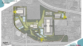 Site plan for Google's hyperscale data center in Van Buren Township