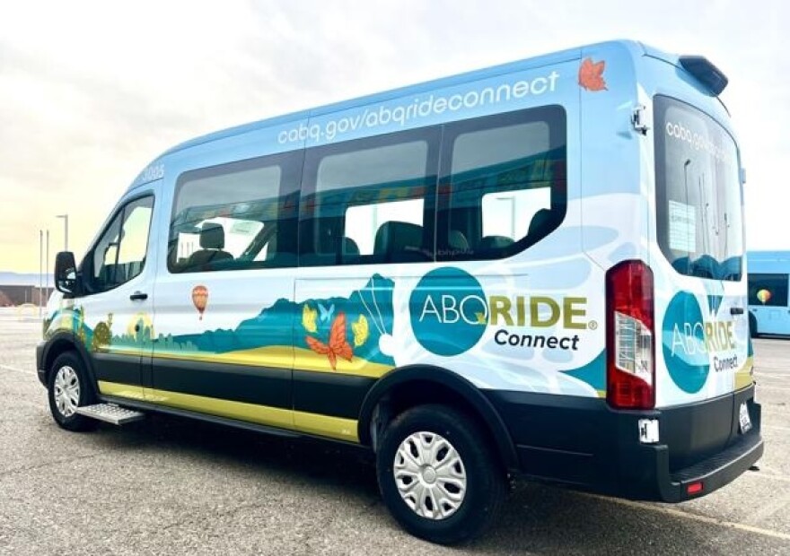 Users will be able to request a ride from a ABQ Ride Connect electric van via the pilot program's app. It's launching Monday, March 18, in neighborhoods with limited public transit on the westside of Albuquerque.