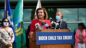 Speaker of the House Nancy Pelosi joins Rep. John B. Larson (CT-01) and Governor Ned Lamont at Goodwin University in East Hartford on September 8, 2021 to celebrate the expanded Biden Child Tax Credit, passed earlier this year as part of House Democrats’ American Rescue Plan.