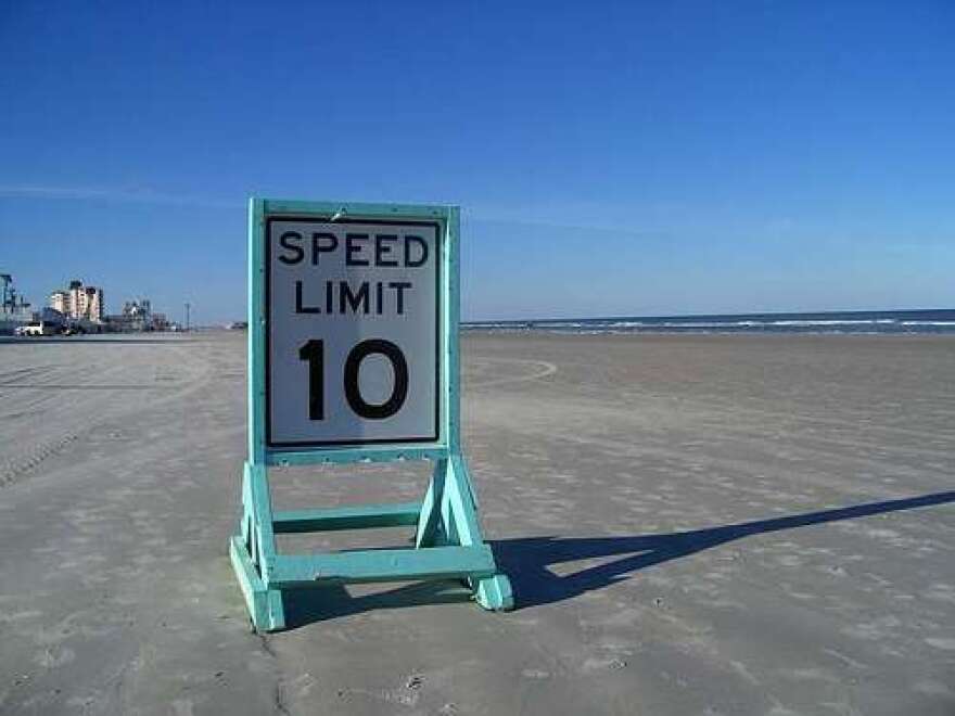 Posted speed limit on Daytona Beach. Photo by Michael Kooiman
