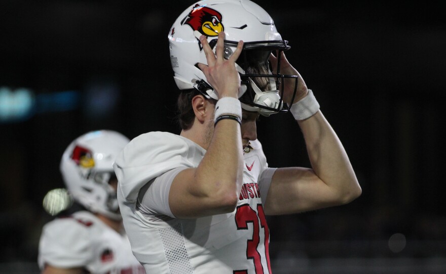 The Illinois State football team takes the field for warmups at FirstBank Stadium in Nashville on Monday, Jan. 5, 2026.