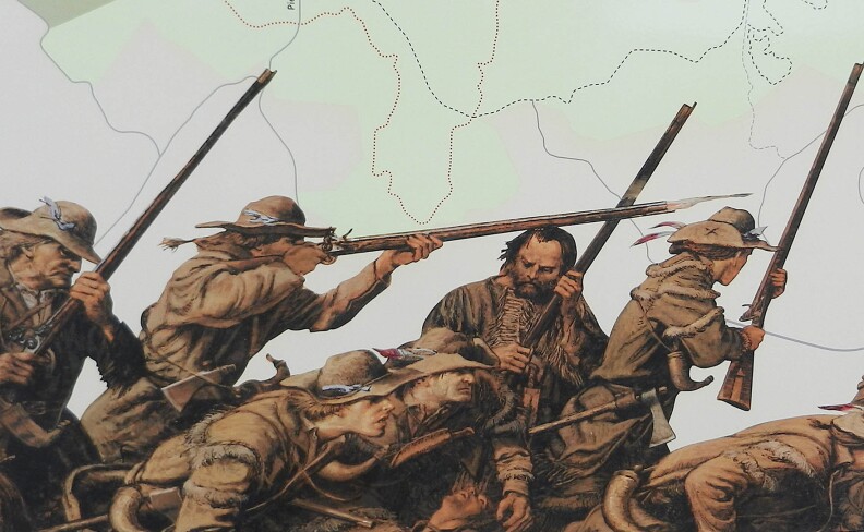The hardened frontiersmen Patrick Ferguson challenged - portrayed here on a marker at Kings Mountain National Military Park - proved more than he could handle.
