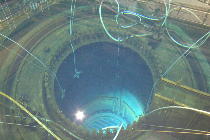 The nuclear reactor at Duane Arnold Energy Center is submerged in deep water.