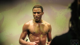 Performance artist Tristan Parks from a December workshop of his piece 'They Do Not Know Harlem: In Communion with James Baldwin' at the Slippage Lab at Duke University.