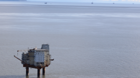 an oil and gas platform in the water