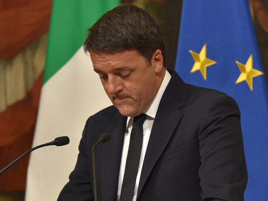 Italian Prime Minister Matteo Renzi announces his resignation during a press conference in Rome, after the results of Sunday's referendum on constitutional reforms.