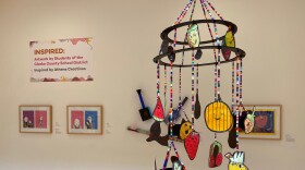 Student art hung on a gallery wall for the CCSD art show at Lyndon House