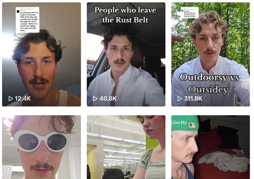 On his TikTok, Macedonia-born Brandon Saraniti lampoons Midwest culture, including his Northeast Ohio accent.