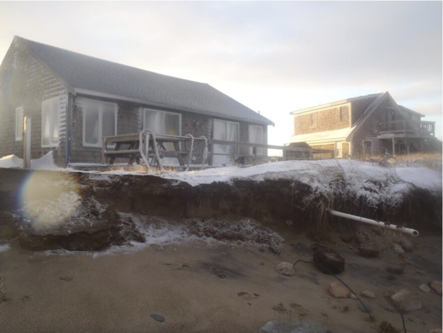 Erosion came within ten feet of homes along Town Neck Beach in Sandwich, MA. 