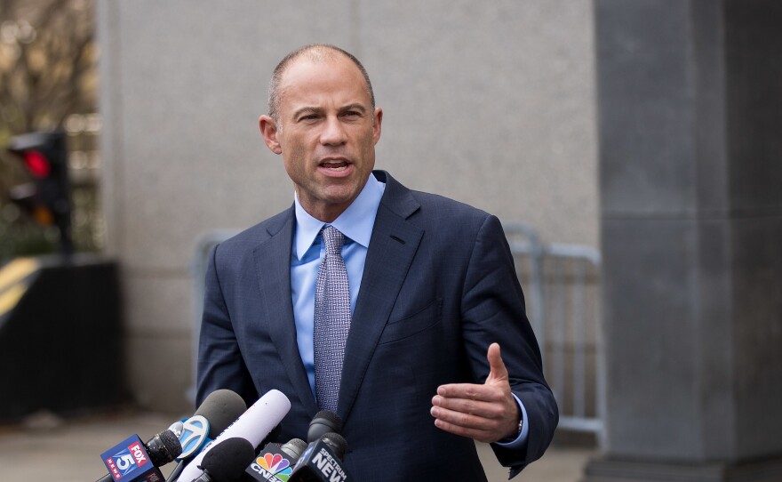 Michael Avenatti, attorney for Stormy Daniels, speaks to reporters following a court proceeding at the United States District Court for the Southern District of New York, on April 13, 2018 in New York City.